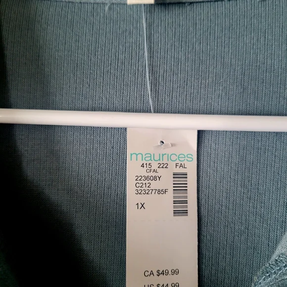 Maurices Slate Blue Ribbed Button-Up Shacket - Picture 4 of 4